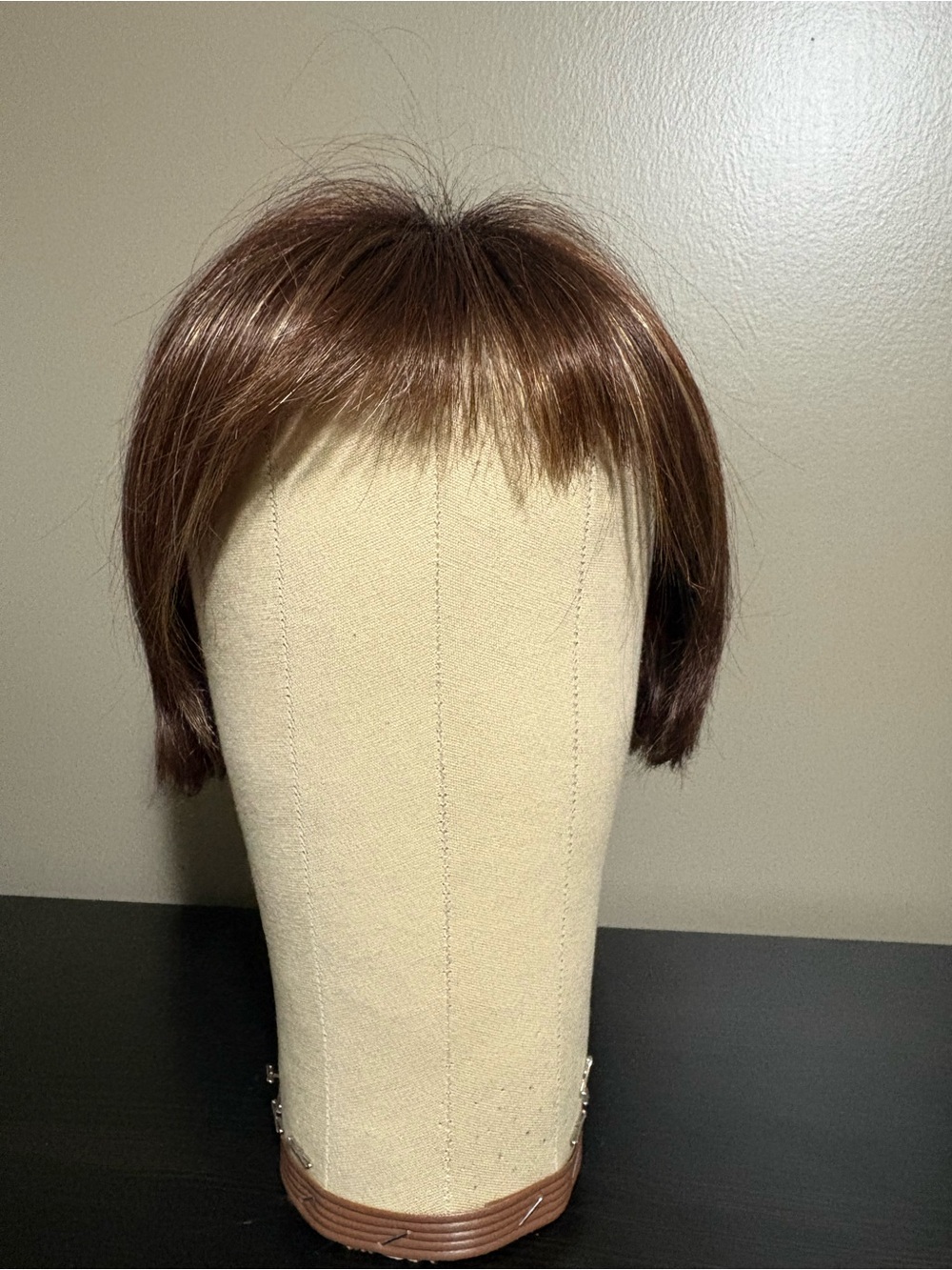 Noriko Short Chestnut Brown Women's Synthetic Wig with Micro Bangs